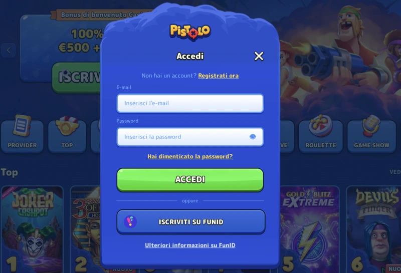 Pistolo Login